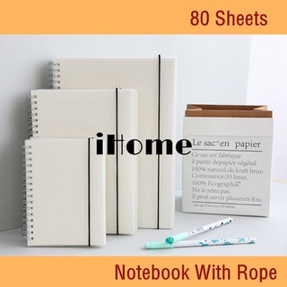 Spiral Styled Notebook lined/grid/dotted A5&B5 With PP cover and Rope