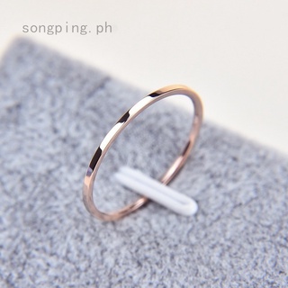 Extremely Fine Plain Titanium Steel Ring Rose Gold Lovers Ring Ring