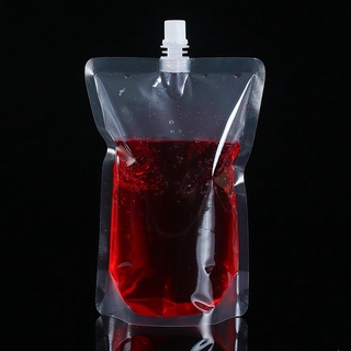 ✘℗50Pcs Clear self stand spout bag Hand-held Drink spout Pouch drink Bag for Beverage Liquid