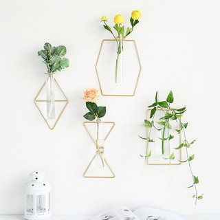 【CD home decor】ins Glass vase wall hanging flower arrangement vase creative room layout Photo props wall decoration hydroponic vase and artificial flowers