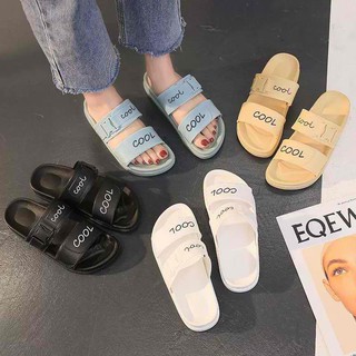 cool slippers fashion sandals two strap rubber sandals for women