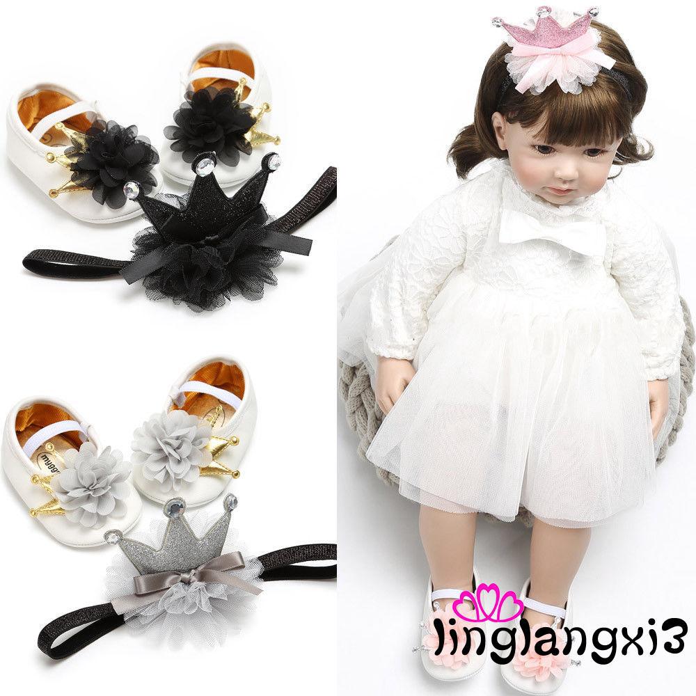 AHL-Baby Girl Kids Princess Toddler Shoes Flower Flat Heels