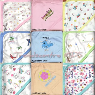 Trendscentre Small Wonders Cotton Baby Hooded Receiving Blanket Printed Or Plain Colored