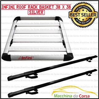 38x38 Roof Rack Carrier Universal for cars with Roof Rail (Clamp to Roof rail type Crossbar included