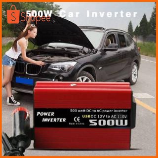 【In stock】500W DC to AC Power Converter DC 12V to 110V 220V AC Car Inverter With Dual USB