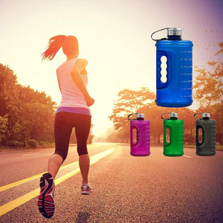 2.2L Motivational Sport Water Bottle With Time Marker Wide Mouth Leak Proof Lid for Running Sports Fitness Outdoor (2)