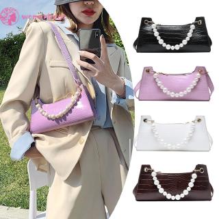 ✿WB✿Women Tote Bags Candy Color Handbag Leather Pearl Shoulder Bag Female Purse
