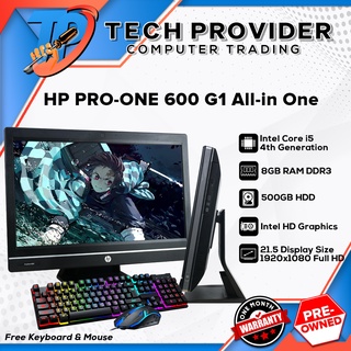 HP Pro-ONE 600 G1 All in One PC | Intel Core i5 4th Generation 8GB RAM DDR3 500GB Hard Drive