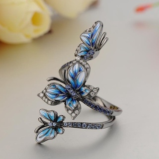 Unique Animal Ring Women Twisted Flower Wedding Ring Gift