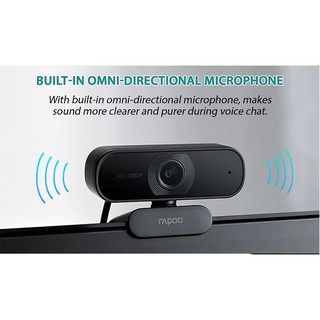 RAPOO C260 Full HD 1080P USB Web Camera Mini Webcam with Built-in Microphone for Laptop Computer PC