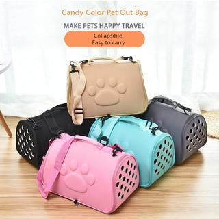 【Ready Stock】№✚✠EVA Dogs Cat Folding Pet Carrier Cage Collapsible Puppy Crate Handbag Carrying Bags