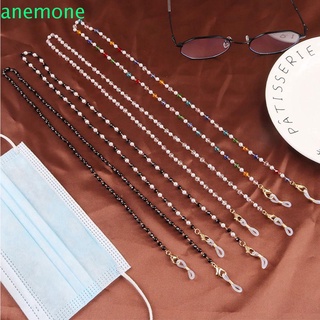 ANEMONE Simple Kid Eyeglasses Chain Trendy Sunglasses Lanyards Pearl protection Chains Anti-lost Neck Straps Crystal Bead Face Necklace Chian Retro Alloy protection Cord Holders/Multicolor