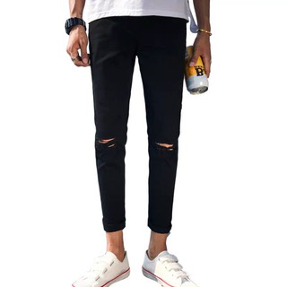 Jayson&Dhk Mens Black Knee Ripped Jeans *7580*