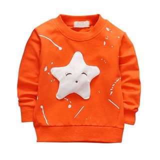 Kids Boys Girls Long Sleeve T-shirt Star Pattern Pullover (3)