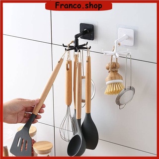 FRNC Kitchen Wall-mounted Hook 360° Rotating Hanger Universal 6-Claw Fitting Bathroom Hook
