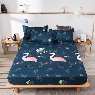 Flamingo Elastic Band Printing Fitted Sheet Mattress Cover Bed Linen With single full queen king size