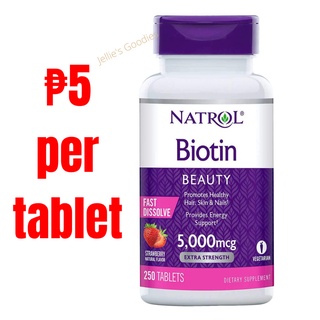 Natrol Biotin 5000mcg USA Version Hair Skin Nails Vitamin Vegan Hair Loss Supplement Biotin Tablet