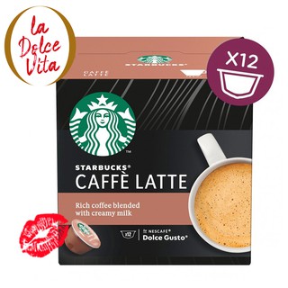 Starbucks by Dolce Gusto Cafe Latte Coffee Capsules, 12 Capsules, 12 Servings