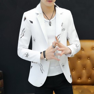 Korean Casual Slim Fit Blazer Autumn Suit Men's Korean Slim Handsome