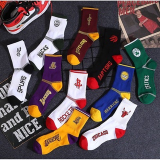 RS.YZ NBA Basketball Long Socks with Team Logo Pattern Socks Cavaliers Bull Spurs Lakers Rockets