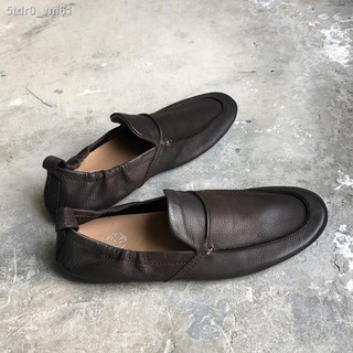 ♛✶Retro loafers men s summer flat-bottom trendy shoes driving casual shoes leather breathable men s