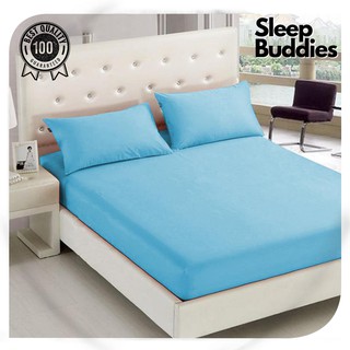 Sleep Buddies Deluxe Plain 3 in 1 Bedsheet Set (2 Pillowcases & 1 Fitted Sheet) SE-67
