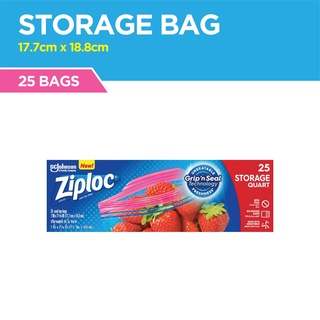 Ziploc Storage Bags Quart 25's