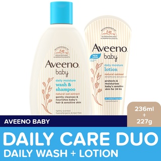 Aveeno Baby Daily Wash & Shampoo 236ml + Daily Moisture Lotion 227g