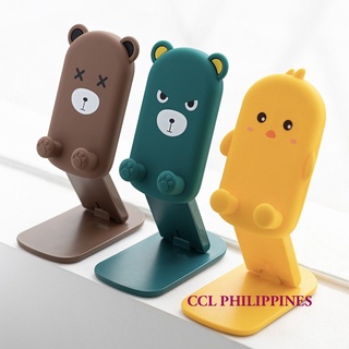 CCL PH Cute Cartoon Bear Portable Cellphone Holder Mobile Phone Stand Foldable Lifting CP Stand
