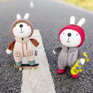 ☽Genuine Bunny Plush Pendant Men s and Women s Creative Keychain Warm Men s Schoolbag Hat Doll Woole