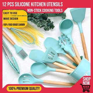 12 PCS Silicone Kitchen Utensils Cookware Tool Set Non-Stick Cooking Tools Set Cooking Utensils