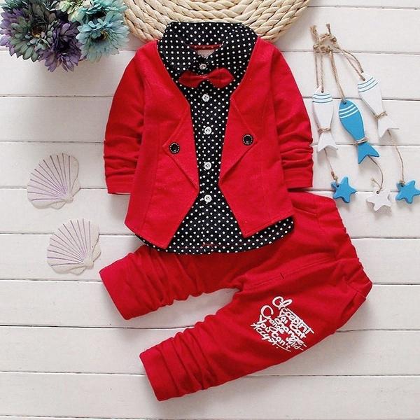 2PCS Toddler Baby Boy Kids Infant Gentleman Shirts Tops+Pants Outfit Clothes Set
