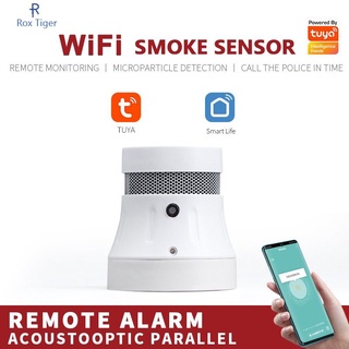 Tuya WiFi Smart Smoke Detector Sensor Security Alarm System Smart life/tuya App Smoke Alarm Fire Protection Rox