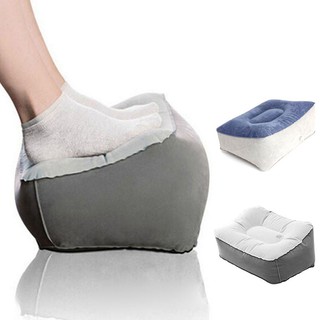 Soft Inflatable Foot Rest Pillow Footrest Relax Cushion PVC Flocking Travel Home (1)