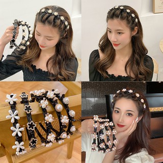 [Ready Stock] 2021 Hot Multi-layer Fashion Bangs Hairstyle Hollow Woven Headband with Tooth Design Alligator Clip