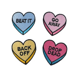 4 x Embroidery Heart Sew Iron On Patch Badge Bag Hat Jeans Applique Craft