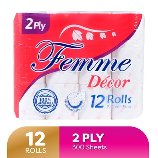 Femme Bathroom Tissue 2Ply 300 Sheets 12 Rolls