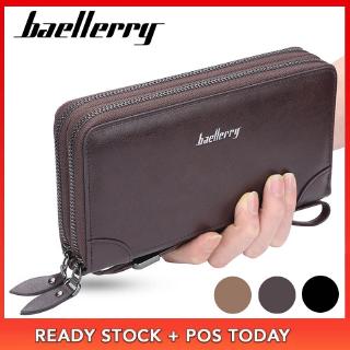 "Baellerry" Hot Sale Men Leather Long Wallet Zipper Credit Cards Phone Storage Purse Clutch Bag Busi