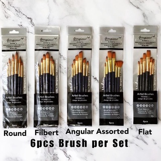 Paint Brushes☌Giorgione Nylon Artist Paint Brush Set (6pcs/set)