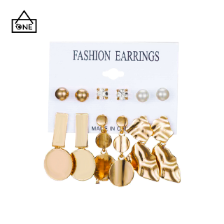 6 Pair/set Fashion Pearl Earrings Set Women Long Stud Earrings Jewelry