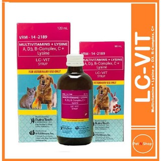 ▥✳✴LC Vit Multivitamins w/ Lysine for Cats , Dogs and Other Pets lcvit lc-vit