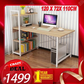 Bookshelf Table Home Office Computer Study Desk Furniture (120cm x 55cm x 110cm)