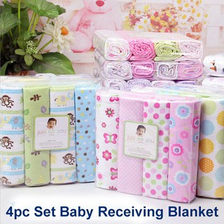 4pc Set Flannel Baby Receiving Blanket Baby Girl (1)