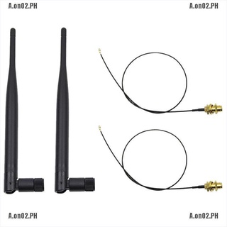 6dBi 2.4GHz 5GHz Dual Band WiFi RP-SMA Antenna + 1x 12cm U.fl IPEX Cable N8S5