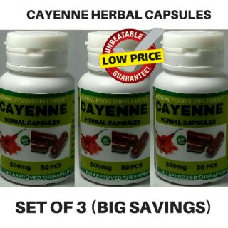 Cayenne Herbal Capsules 50Capsules(Set Of 3 Big Savings)