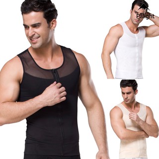 PA• Men Sexy Slimming Vest Sleeveless Zipper Solid Color Corset Shapewear Body Shaper Vests Man Unde