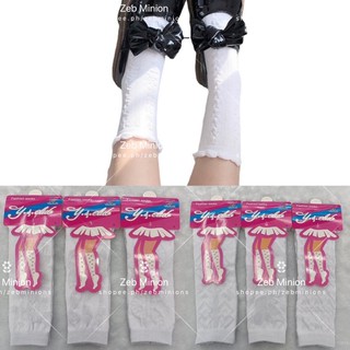 12 pairs Y.S.CLUB Kids school long socks white for kids with design White socks for girl