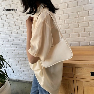 JN~ Retro Solid Color Women Faux Leather Shoulder Underarm Crossbody Bag Handbag (8)