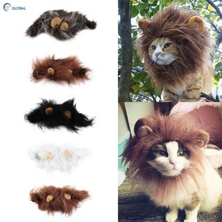 ✾Furry Pet Costume Lion Mane Wig For Cat Pets Clothes Fancy Dress Up With Ears (5)