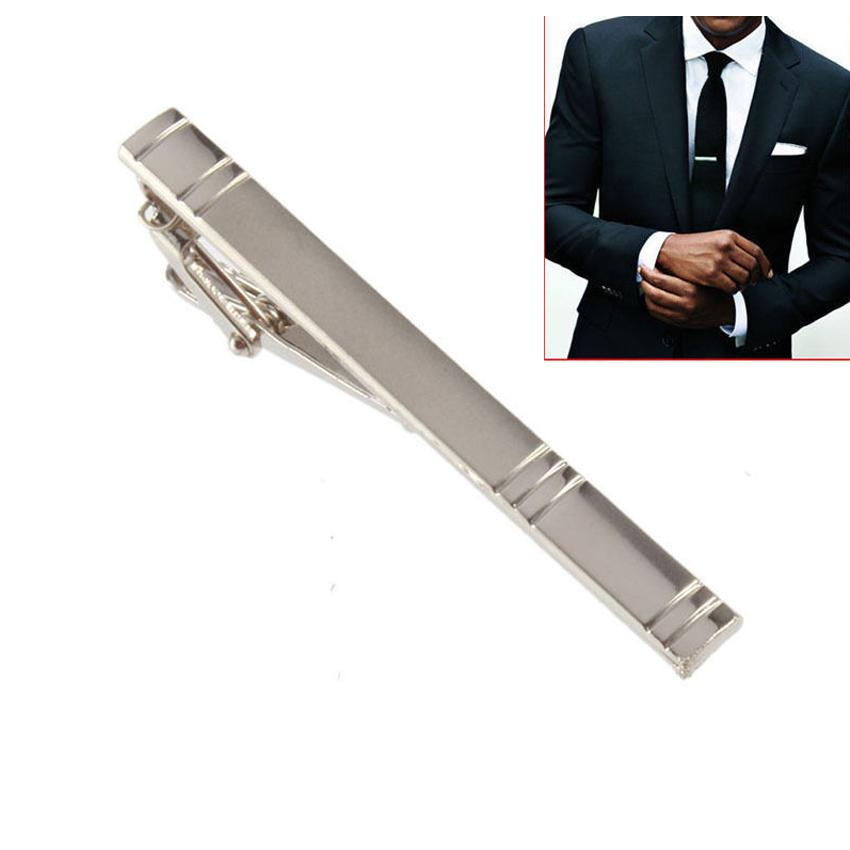 Formal Men's Alloy Metal Fashion Silver Simple Necktie Tie Pin Bar Clasp Clip H
